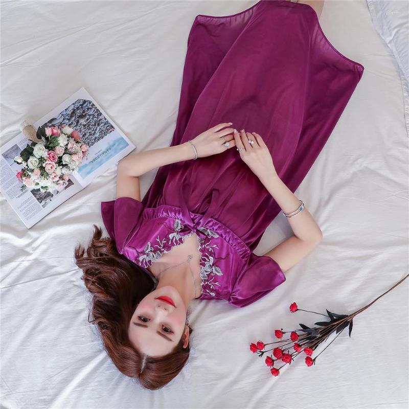 Women's Sleepwear Sexy Summer Fat MM Ice Silk Nightdress Ladies Nightgown Casual Home Dress Pregnant Woman Loose Sleepshirt, Blue
Women's Sleepwear Sexy Summer Fat MM Ice Silk Nightdress Ladies Nightgown Casual Home Dress Pregnant Woman Loose Sleepshirt, Blue
