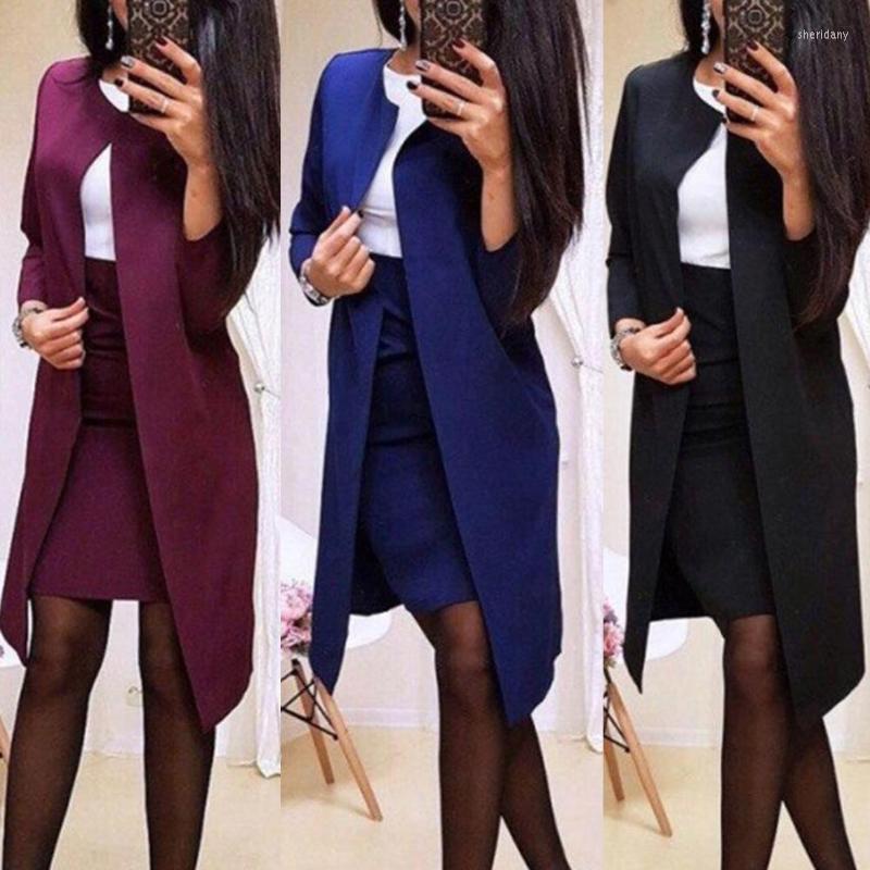 Two Piece Dress 2Pcs Office Ladies Suits Set Autumn Solid Color Long Blazer Jacket Bodycon Mini Skirts 2 Women FemininoTwo, Blue
Two Piece Dress 2Pcs Office Ladies Suits Set Autumn Solid Color Long Blazer Jacket Bodycon Mini Skirts 2 Women FemininoTwo, Blue