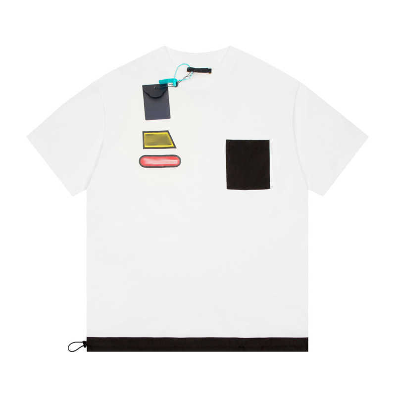 Men's cotton T-shirt designer high quality new half-sleeve splicing personalized print pattern tide casual tops, White
Men's cotton T-shirt designer high quality new half-sleeve splicing personalized print pattern tide casual tops, White