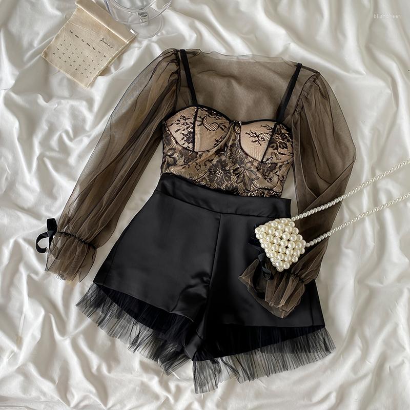 Women' Blouses WDMSNA Flare Sleeve Mesh Ladies Shirt Round Neck Thin For Women' Top Lace Sling Two Piece Set Women 2023 Spring
Women' Blouses WDMSNA Flare Sleeve Mesh Ladies Shirt Round Neck Thin For Women' Top Lace Sling Two Piece Set Women 2023 Spring