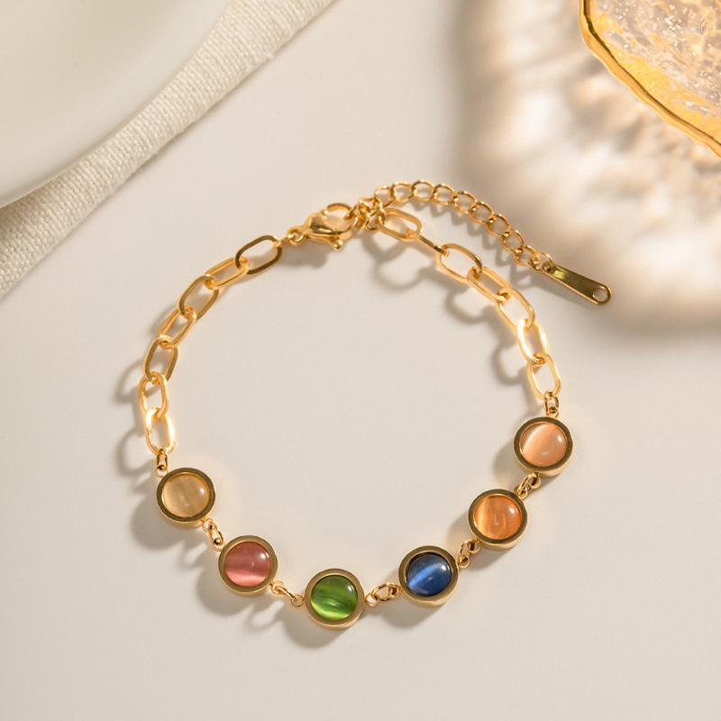 Strand Minar Bohemian Multicolor Opal Natural Stone Beaded Bracelet For Women 18K Gold Plated Stainless Steel Bracelets Jewelry
Strand Minar Bohemian Multicolor Opal Natural Stone Beaded Bracelet For Women 18K Gold Plated Stainless Steel Bracelets Jewelry