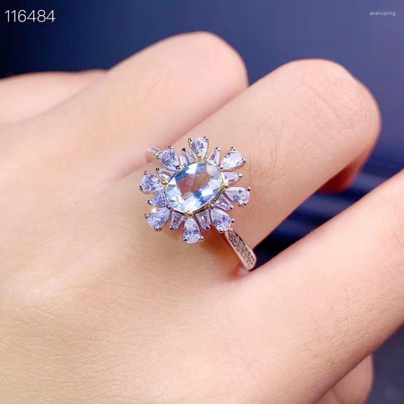 Cluster Rings Natural And Real Aquamarine Ring 925 Sterling Silver Fashion Woman Female Birthday Jewelry
Cluster Rings Natural And Real Aquamarine Ring 925 Sterling Silver Fashion Woman Female Birthday Jewelry