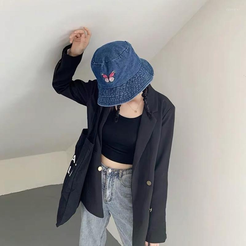 Berets 2023 Foldable Fisherman Hats Washedcotton Hatbucket Hat For Women Panama Hiphop Denim Caps Embroidery Butterfly Sun Cap, 01
Berets 2023 Foldable Fisherman Hats Washedcotton Hatbucket Hat For Women Panama Hiphop Denim Caps Embroidery Butterfly Sun Cap, 01