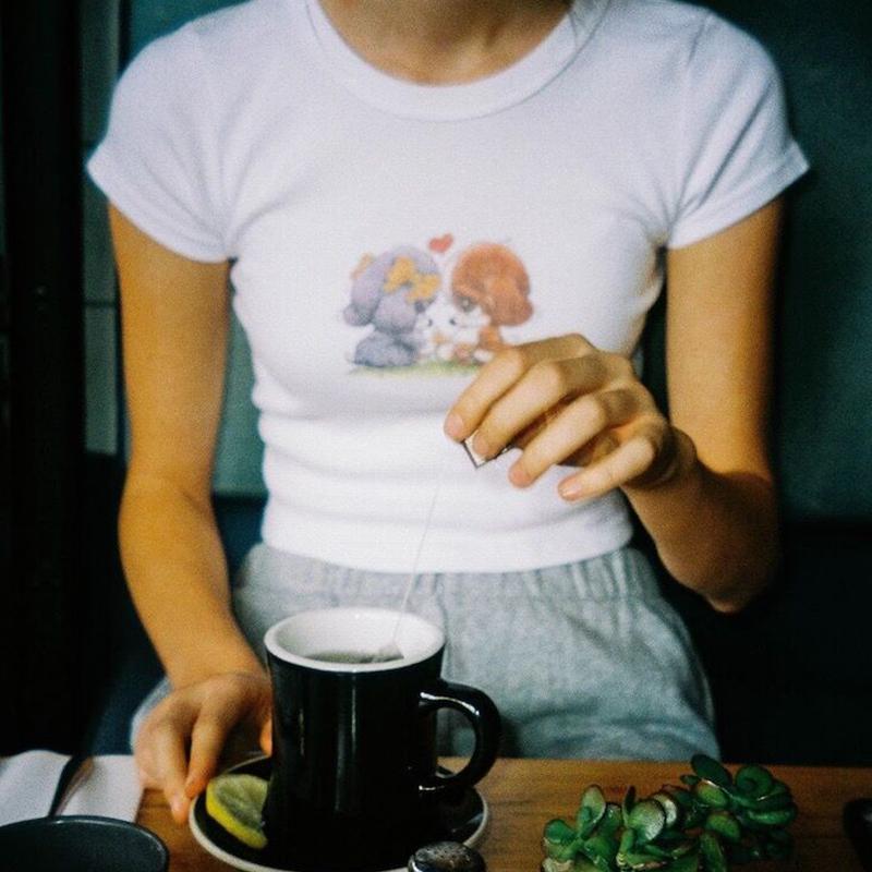 T-Shirt Korean Version Of Sweet And Cute Cartoon Animal Print Casual Round Neck Shortsleeved Tshirt Top Streetwear Girl Exposed Navel, White
T-Shirt Korean Version Of Sweet And Cute Cartoon Animal Print Casual Round Neck Shortsleeved Tshirt Top Streetwear Girl Exposed Navel, White
