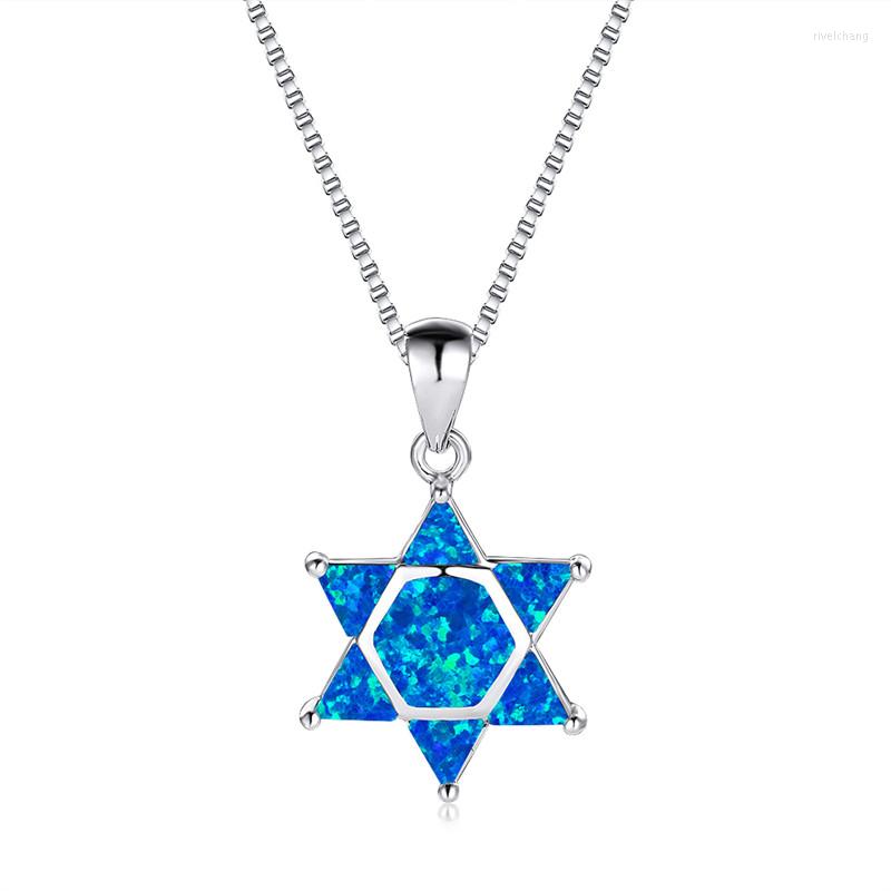 Pendant Necklaces Unique Geometric Hexagon Necklace White Blue Opal Stone Boho Silver Color Chain For Women Men Jewelry
Pendant Necklaces Unique Geometric Hexagon Necklace White Blue Opal Stone Boho Silver Color Chain For Women Men Jewelry
