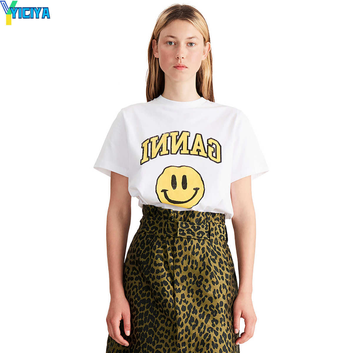 YICIYA Women Designer T shirt Classic Yellow Smiley Face Pattern Loose Versatile Tees White Round Neck Short Sleeve Female, Classic yellow smiling face
YICIYA Women Designer T shirt Classic Yellow Smiley Face Pattern Loose Versatile Tees White Round Neck Short Sleeve Female, Classic yellow smiling face