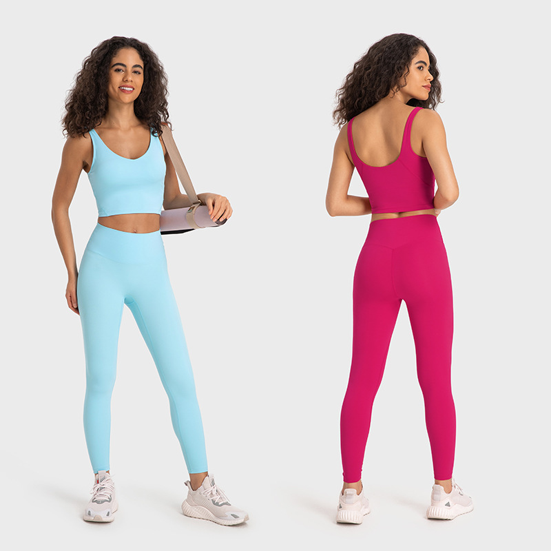 2054 U Back Women Yoga Tank Tops Soft Fabric Shockproof Sports Bra Shirts Fiess Vest Top Sexy Underwear Solid Color Gym Clothes with Removable Cups