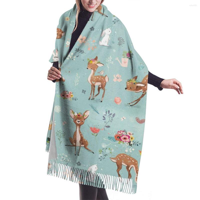 Scarves Fashion Cartoons Deer Prints Women Scarf Winter Warm Hijabs Tassels Long Lady Shawls Imitation Cashmere Wraps
Scarves Fashion Cartoons Deer Prints Women Scarf Winter Warm Hijabs Tassels Long Lady Shawls Imitation Cashmere Wraps