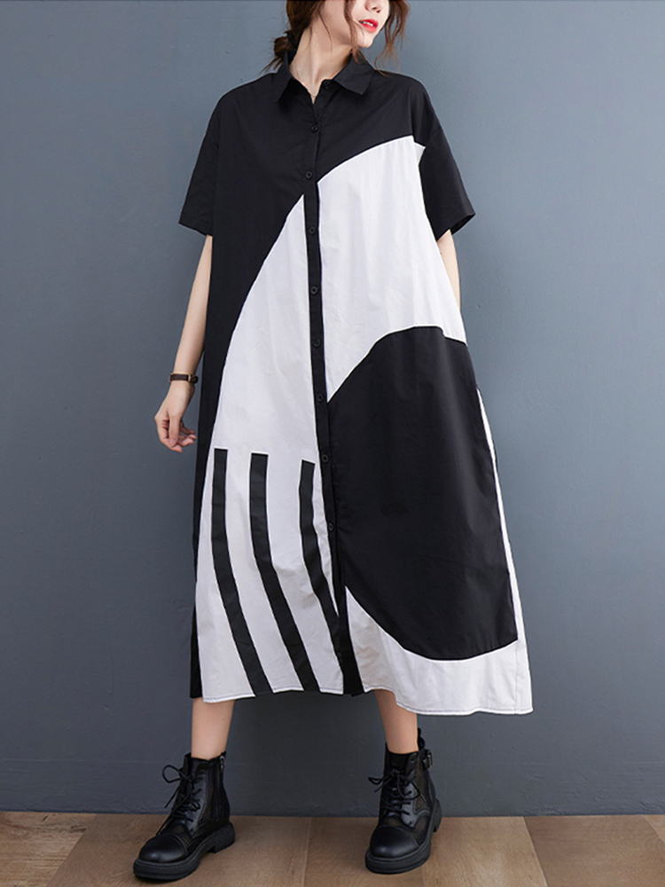 Casual Dresses Cotton Black Vintage Print Women Shirt Loose Lapel Short Sleeve Long Summer Fashion Elegant Clothes 2023 230512, White
Casual Dresses Cotton Black Vintage Print Women Shirt Loose Lapel Short Sleeve Long Summer Fashion Elegant Clothes 2023 230512, White