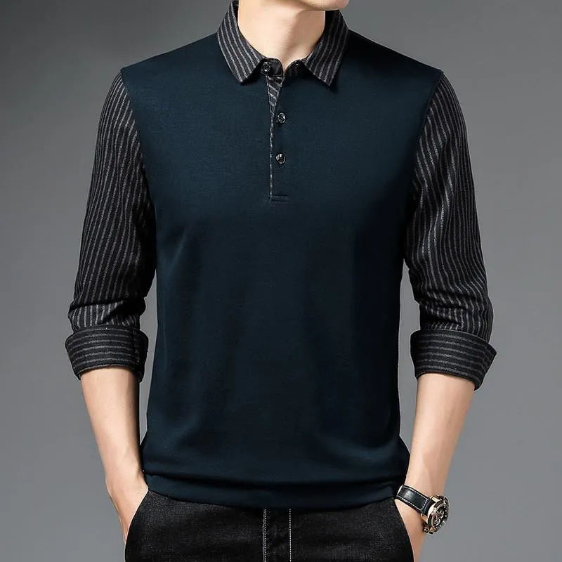 Men's Polos Fashion Men Striped Polo Shirts For Solid Color Casual Designer Long Sleeve Tops Button Collar Men's Clothing 2023
Men's Polos Fashion Men Striped Polo Shirts For Solid Color Casual Designer Long Sleeve Tops Button Collar Men's Clothing 2023