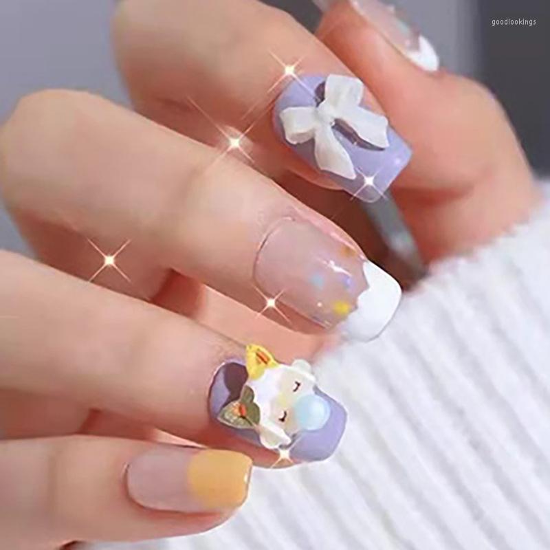 False Nails Short Nail Art Cute Bubble Bow Products Reusable Adhesive Fake Supplies Glue Press Things Full Cover Tips Designer, D152
False Nails Short Nail Art Cute Bubble Bow Products Reusable Adhesive Fake Supplies Glue Press Things Full Cover Tips Designer, D152
