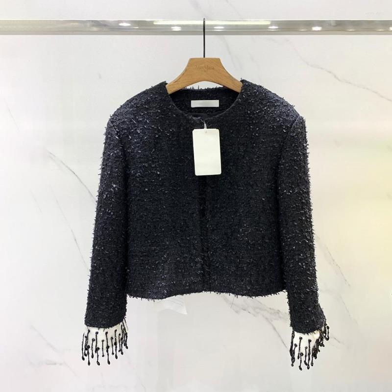 Women' Jackets 2023 Autumn And Winter Round Neck Tassel Pendant Acetate Forging Removable Heavy Beading Slim Jacket Exquisite Women, Black
Women' Jackets 2023 Autumn And Winter Round Neck Tassel Pendant Acetate Forging Removable Heavy Beading Slim Jacket Exquisite Women, Black