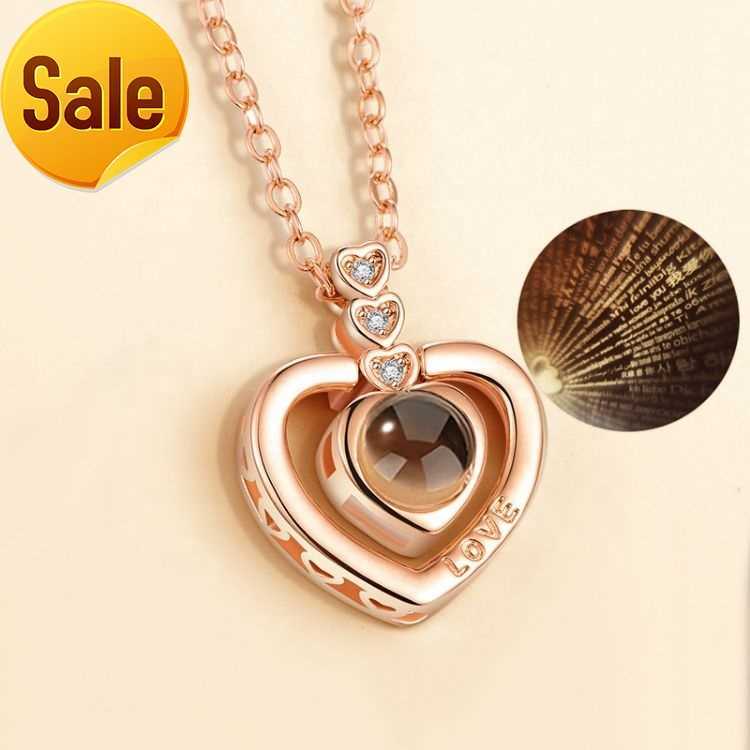 Valentine's Day I Love You In 100 Languages Rose Gold Plated Heart Memory Projection Pendant Necklace For Women
Valentine's Day I Love You In 100 Languages Rose Gold Plated Heart Memory Projection Pendant Necklace For Women