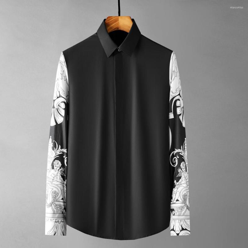 Men's Casual Shirts 2023 Spring Court Style Patchwork Men's Shirt Long Sleeve Slim Business Formal Dress Handsome Camisa Masculina, Black
Men's Casual Shirts 2023 Spring Court Style Patchwork Men's Shirt Long Sleeve Slim Business Formal Dress Handsome Camisa Masculina, Black
