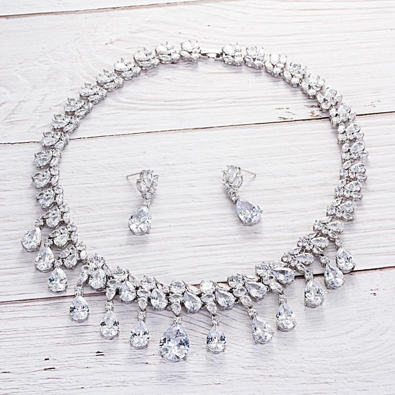 Necklace Earrings Set 2023 Crystal CZ Zircon Dangle Bridal Wedding Earring Sets For Women Party Prom Jewelry Accessories CN10011, Picture shown
Necklace Earrings Set 2023 Crystal CZ Zircon Dangle Bridal Wedding Earring Sets For Women Party Prom Jewelry Accessories CN10011, Picture shown