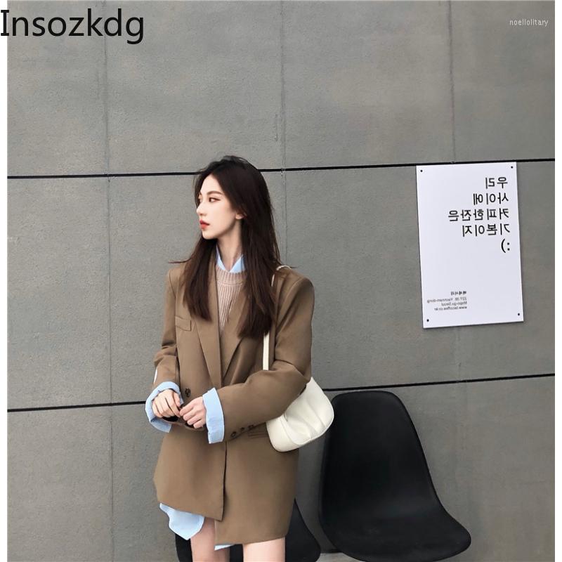 Women's Suits Insozkdg Casual Women's Blazers Lapel Solid Loose Vintage Blazer Hong Kong Style Commuting Coffee Suit Jackets Spring 
Women's Suits Insozkdg Casual Women's Blazers Lapel Solid Loose Vintage Blazer Hong Kong Style Commuting Coffee Suit Jackets Spring