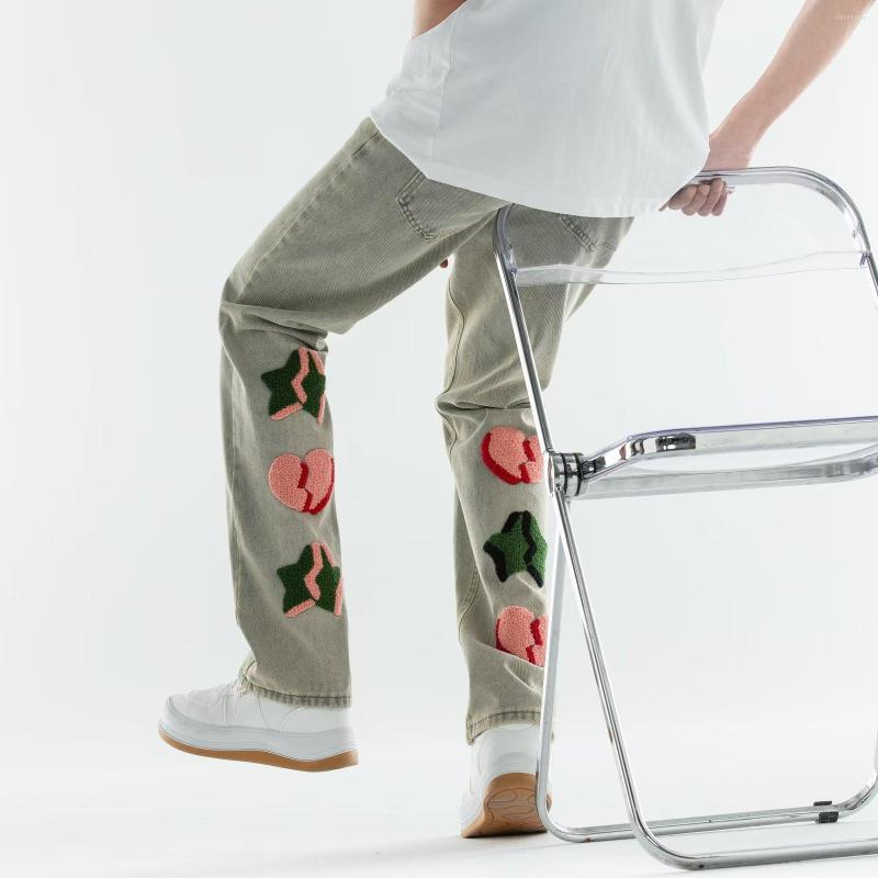 Men' Jeans High Street Embroidery Men American Hip-hop Retro Loose Wide-leg Pants And Women Couple Denim Baggy Hip Hop Y2k, Beige
Men' Jeans High Street Embroidery Men American Hip-hop Retro Loose Wide-leg Pants And Women Couple Denim Baggy Hip Hop Y2k, Beige