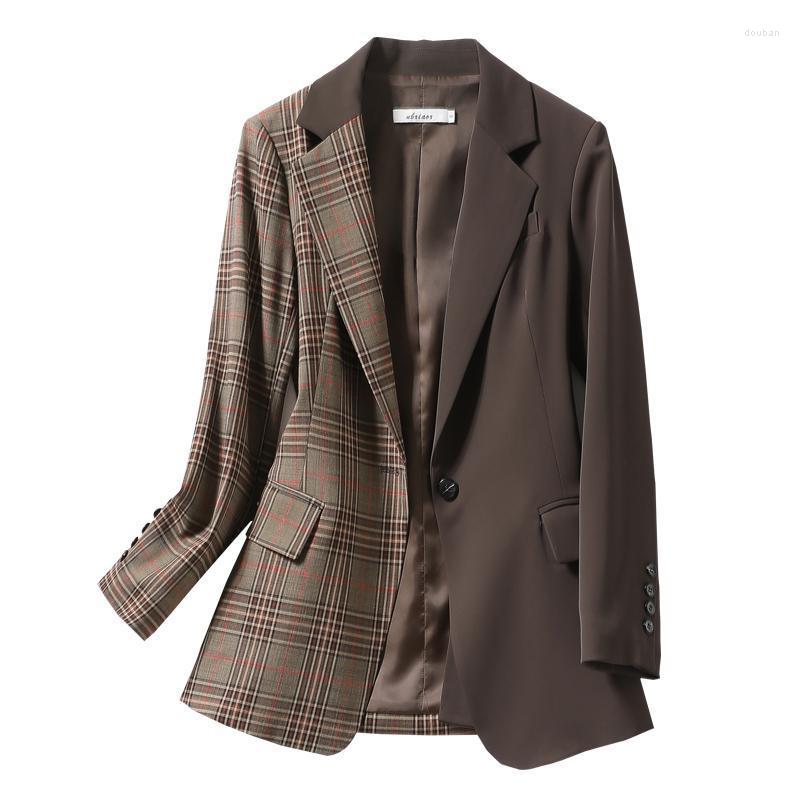 Women' Suits Patchwork Plaid Blazer Womens Spring Autumn 2023 Top Design Style Slim Fit Suit For Female Streetwear Coat Office Lady Tops, Black
Women' Suits Patchwork Plaid Blazer Womens Spring Autumn 2023 Top Design Style Slim Fit Suit For Female Streetwear Coat Office Lady Tops, Black