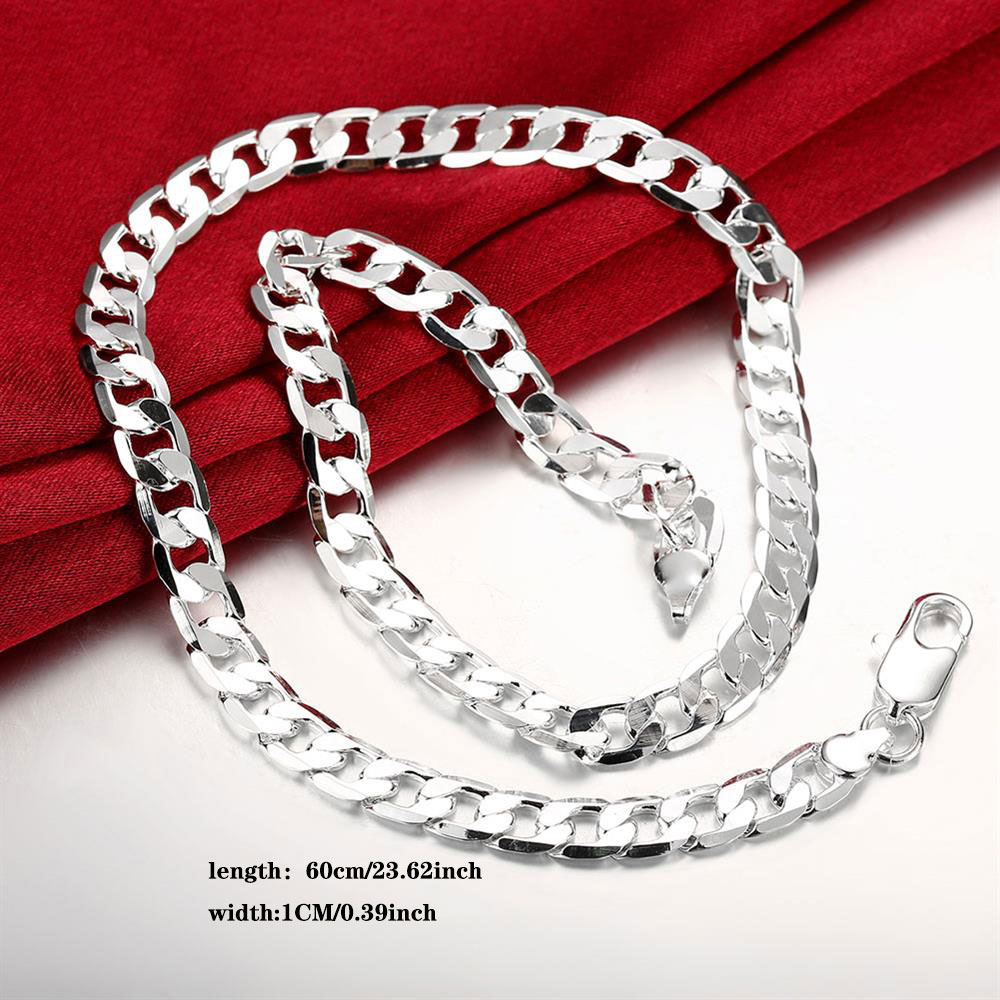 Classic Gold Cuban Chain Necklace Silver Classic 24 inch 10MM Side Chain Men's and Women's Exquisite Jewelry Wedding Party
Classic Gold Cuban Chain Necklace Silver Classic 24 inch 10MM Side Chain Men's and Women's Exquisite Jewelry Wedding Party