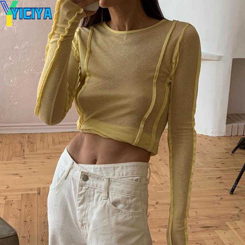 YICIYA Women' T Shirts Long Sleeve T-Shirt Trim Reverse Stitching Wild Slim Round Neck Women Spring Autumn Casual Thin Basic Crop Tops, Yellow
YICIYA Women' T Shirts Long Sleeve T-Shirt Trim Reverse Stitching Wild Slim Round Neck Women Spring Autumn Casual Thin Basic Crop Tops, Yellow