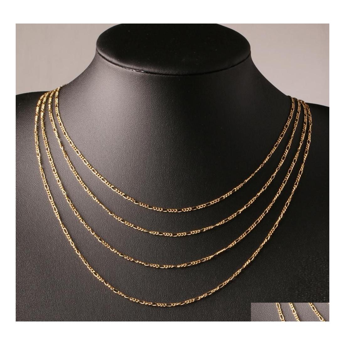 Chains Fashion 18K Gold Plated And 925 Sterling Sier 2Mm Wide Heavy Figaro Necklace Women Mens Drop Delivery Jewelry Necklaces Pendan Dh7Pa
Chains Fashion 18K Gold Plated And 925 Sterling Sier 2Mm Wide Heavy Figaro Necklace Women Mens Drop Delivery Jewelry Necklaces Pendan Dh7Pa