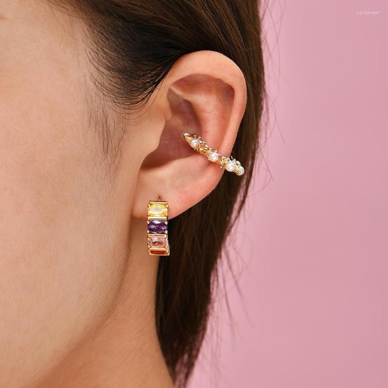 Hoop Earrings Luxury Rainbow Crystal Zircon Stone For Women Trendy C Shape Rivet Imitation Pearl Small Jewelry Gifts
Hoop Earrings Luxury Rainbow Crystal Zircon Stone For Women Trendy C Shape Rivet Imitation Pearl Small Jewelry Gifts
