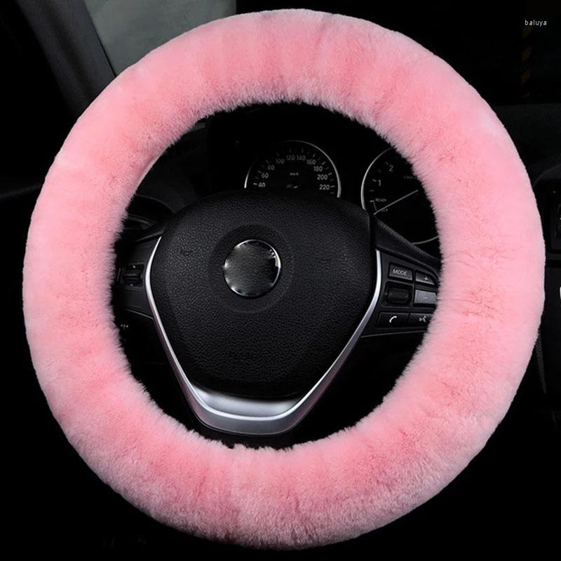 Steering Wheel Covers Universal Soft Plush Car Steering-Wheel Cover Genuine Wool Winter Warm Black Pink Interior Accessories For Ms Women
Steering Wheel Covers Universal Soft Plush Car Steering-Wheel Cover Genuine Wool Winter Warm Black Pink Interior Accessories For Ms Women