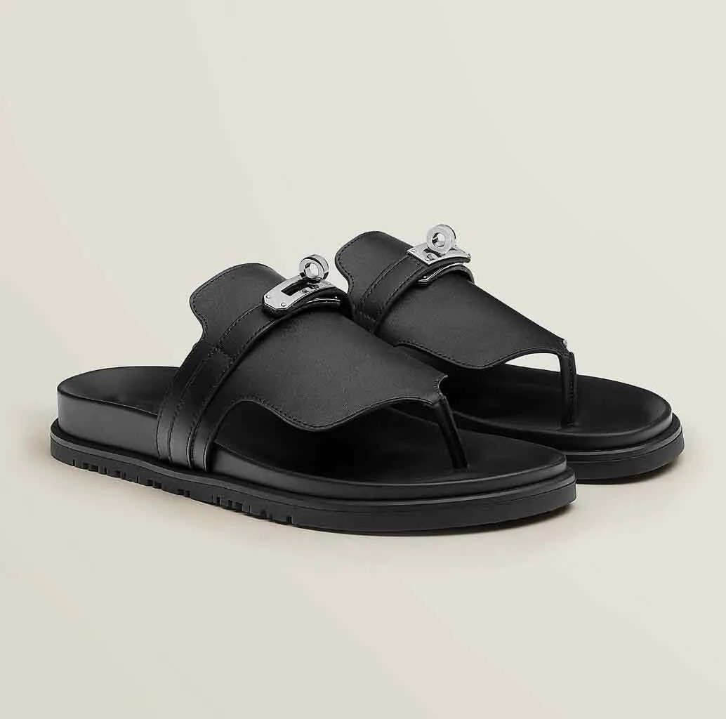 Luxury Summer Brand Men Empire Sandals Shoes Calfskin Leather Flip Flops Palladium-plated Kelly Buckle Slide Flats Anatomical Sole Comfort Walking EU38-46
Luxury Summer Brand Men Empire Sandals Shoes Calfskin Leather Flip Flops Palladium-plated Kelly Buckle Slide Flats Anatomical Sole Comfort Walking EU38-46