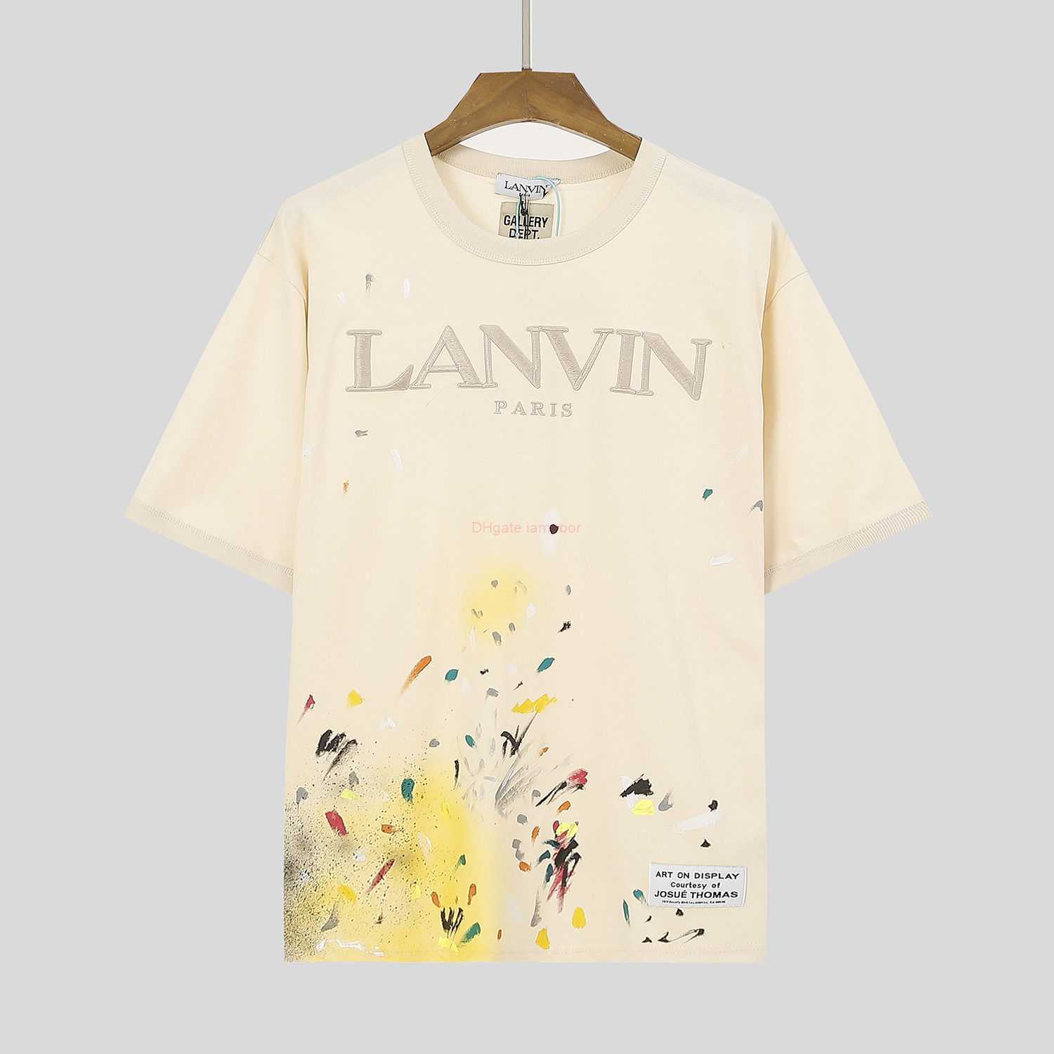 Designer Fashion Clothing Tees Tshirt Galleryes Depts Co-branded Embroidery Men's Women's Beige Splash-ink Casual Cotton Short-sleeved T-shirt Tee Luxury Casual Tops, Apricot of lf15
Designer Fashion Clothing Tees Tshirt Galleryes Depts Co-branded Embroidery Men's Women's Beige Splash-ink Casual Cotton Short-sleeved T-shirt Tee Luxury Casual Tops, Apricot of lf15