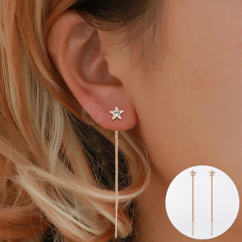 Dangle Earrings & Chandelier Cute 585 Rose Gold Long Line Chain Drop For Women Girls Mini Star CZ Tassel Earring Adjustable Fashion Jewelry
Dangle Earrings & Chandelier Cute 585 Rose Gold Long Line Chain Drop For Women Girls Mini Star CZ Tassel Earring Adjustable Fashion Jewelry
