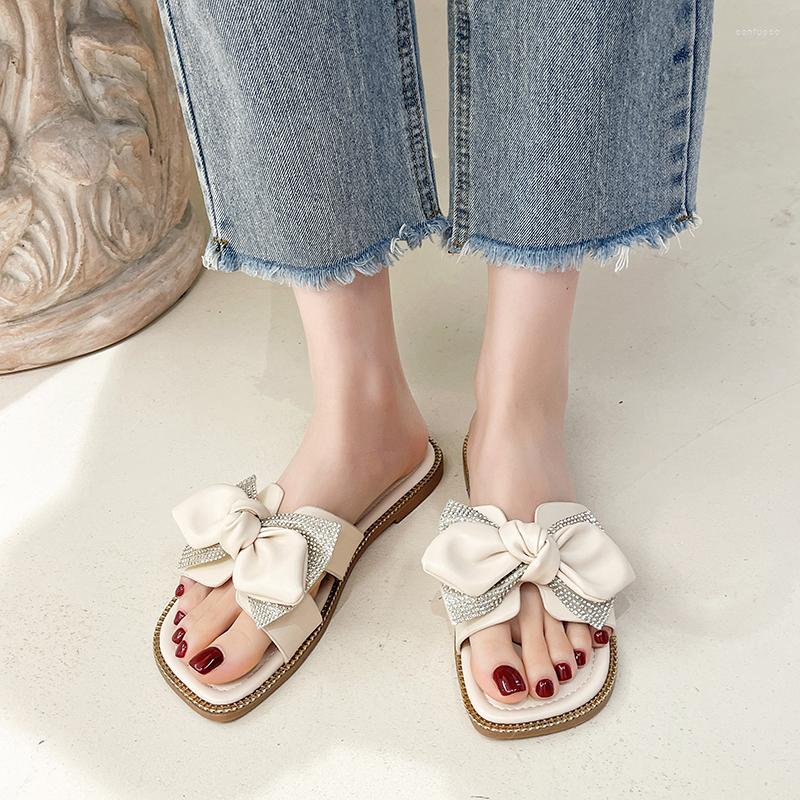 Slippers Bowknot Rhinestone Open Toe Sexy Female Summer Outwear Fashion Fairy Style Shallow Mouth Solid Flat Shoes, Beige
Slippers Bowknot Rhinestone Open Toe Sexy Female Summer Outwear Fashion Fairy Style Shallow Mouth Solid Flat Shoes, Beige