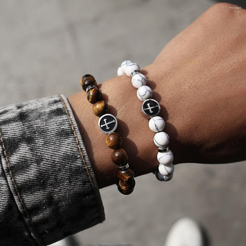 Strand Trendy Stainless Steel Cross Charm Bracelet Men Temperament Handmade 8mm Tiger Eye Stone Bead For Jewelry Gift
Strand Trendy Stainless Steel Cross Charm Bracelet Men Temperament Handmade 8mm Tiger Eye Stone Bead For Jewelry Gift