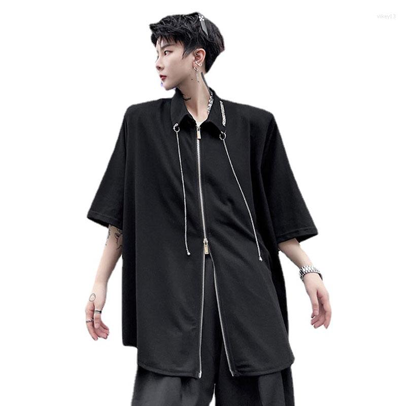 Men's Casual Shirts Summer Metal Zipper Pendant Men Streetwear Fashion Hip Hop Loose Short Sleeve Shirt Cardigan Male Korean, Kk1959 black
Men's Casual Shirts Summer Metal Zipper Pendant Men Streetwear Fashion Hip Hop Loose Short Sleeve Shirt Cardigan Male Korean, Kk1959 black