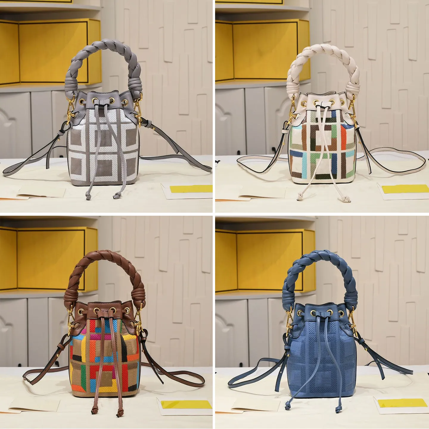 Mini Bucket Bag Designer Crossbody Bag Drawstring Women Shoulder Bags Top Quality Mon Tresor Womens Tote Woven Soft Nappa Leather Handle Embroidery Hanbdag, #1
Mini Bucket Bag Designer Crossbody Bag Drawstring Women Shoulder Bags Top Quality Mon Tresor Womens Tote Woven Soft Nappa Leather Handle Embroidery Hanbdag, #1
