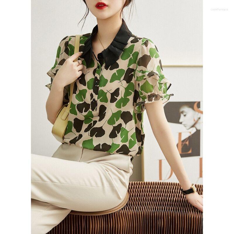 Women's Blouses Woman Spring Summer Style Shirts Lady Casua Short Flare Sleeve Flower Printed Blusas Tops ZZ1868, Green
Women's Blouses Woman Spring Summer Style Shirts Lady Casua Short Flare Sleeve Flower Printed Blusas Tops ZZ1868, Green