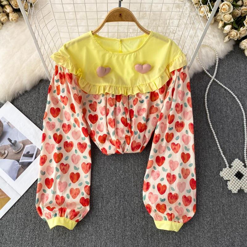 Women's Blouses Spring Korean Sweetness Round Neck 3D Flower Splice Ruffle Edge Loose Long Sleeve Pullover Shirt Top, Red
Women's Blouses Spring Korean Sweetness Round Neck 3D Flower Splice Ruffle Edge Loose Long Sleeve Pullover Shirt Top, Red