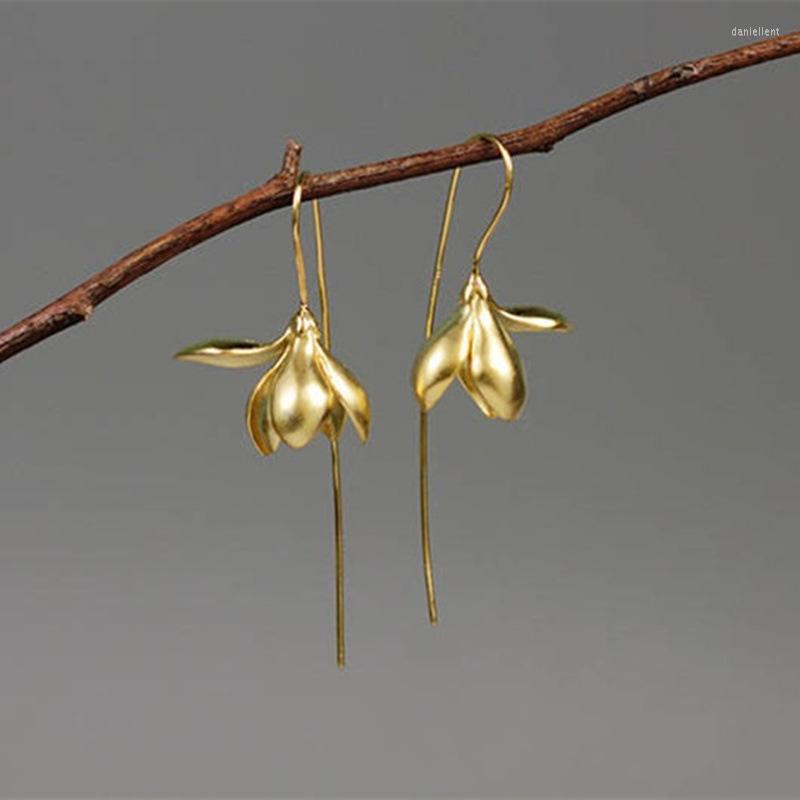Dangle Earrings Fashion Golden Metal Magnolia Flower Chic Jewelry Lotus Petals Long Hook For Women Accessories
Dangle Earrings Fashion Golden Metal Magnolia Flower Chic Jewelry Lotus Petals Long Hook For Women Accessories