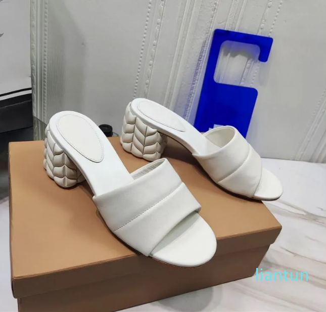 2023 Slippers Summer Lady High-heeled Round Toe heeled Fashion Party, Black 
2023 Slippers Summer Lady High-heeled Round Toe heeled Fashion Party, Black
