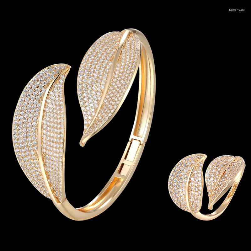 Necklace Earrings Set Zlxgirl Jewelry High Quality Two Leafs With Ring Sets Fine Women Size Zirconia Copper Bracelet & Gift, Picture shown
Necklace Earrings Set Zlxgirl Jewelry High Quality Two Leafs With Ring Sets Fine Women Size Zirconia Copper Bracelet & Gift, Picture shown