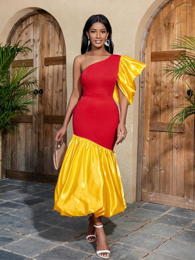 Casual Dresses AOMEI Women Party Sexy One Shoulder Patchwork Color Block Evening Red Orange Fashion Birthday Prom Bodycon Ruffle Gowns
Casual Dresses AOMEI Women Party Sexy One Shoulder Patchwork Color Block Evening Red Orange Fashion Birthday Prom Bodycon Ruffle Gowns