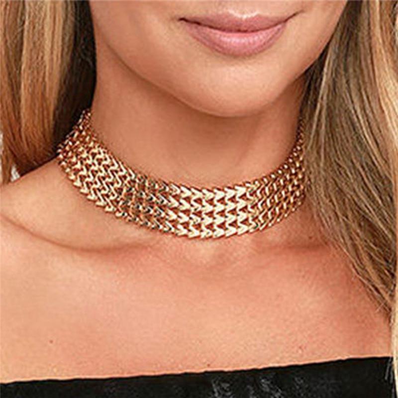 Choker Pc Gold Silver Color Fashion Metallic Elastic Necklace Women Punk Hollow Out Link Chain Jewelry Chokers
Choker Pc Gold Silver Color Fashion Metallic Elastic Necklace Women Punk Hollow Out Link Chain Jewelry Chokers
