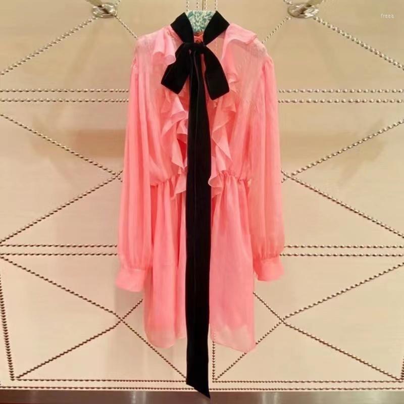 Casual Dresses Brand Runway Vintage Ribbon Ruffler Slim Design Long-Sleeved Candy Color Simple Small Perspective Dress Holiday Clothing, Pink
Casual Dresses Brand Runway Vintage Ribbon Ruffler Slim Design Long-Sleeved Candy Color Simple Small Perspective Dress Holiday Clothing, Pink