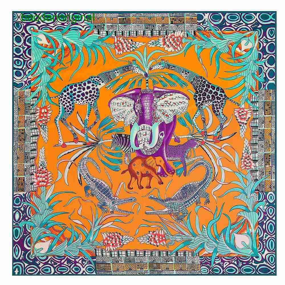 Hemres Designer Scarves 130cm Forest Conference Elephant Women's Twill Silk Shawl Headband Square Scarf ESDG
Hemres Designer Scarves 130cm Forest Conference Elephant Women's Twill Silk Shawl Headband Square Scarf ESDG