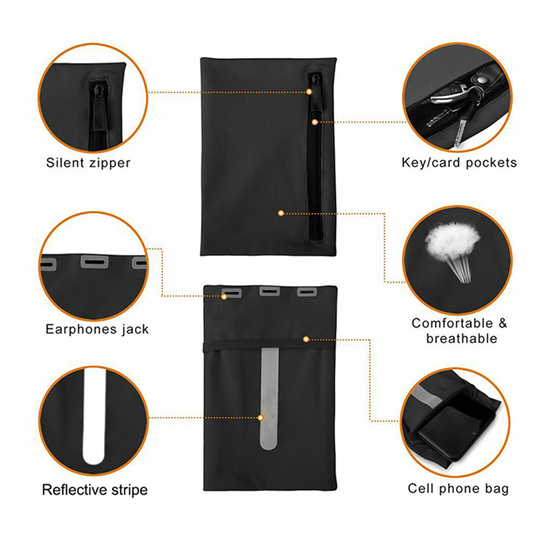 Sports Phone Arm Bags Reflective Cellphone Arm Pouch Fitness Anti-theft Armband Pocket Workout Running Cycling 4-7 inch Mobile Phone Holder