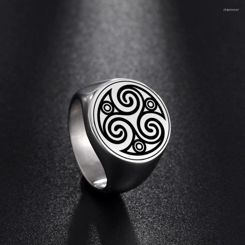 Cluster Rings LIKGREAT Stainless Steel For Men Triskele Triple Spiral Symbol Amulet Solomon Signet Ring Punk Occult Magic Pagan Talisman
Cluster Rings LIKGREAT Stainless Steel For Men Triskele Triple Spiral Symbol Amulet Solomon Signet Ring Punk Occult Magic Pagan Talisman