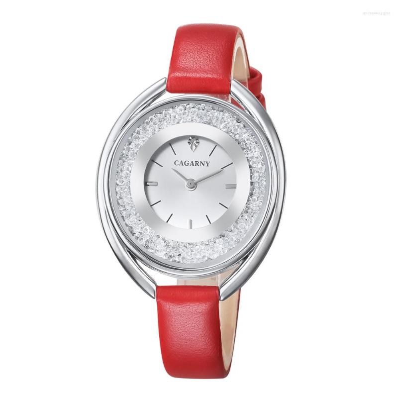 Wristwatches Wrist Watches For Women Cagarny Ladies Red Leather Strap Watch Woman Silver Case Relogio Feminino 2023
Wristwatches Wrist Watches For Women Cagarny Ladies Red Leather Strap Watch Woman Silver Case Relogio Feminino 2023