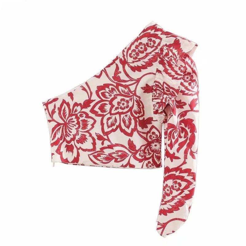 T-Shirt Summer women's tshirt Floral pattern Tshirt One shoulder clothes y2k crop top vintage Diagonal collar Sexy Female Top Tee, Red
T-Shirt Summer women's tshirt Floral pattern Tshirt One shoulder clothes y2k crop top vintage Diagonal collar Sexy Female Top Tee, Red