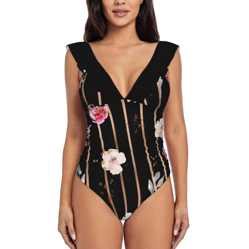 Women' Swimwear Rose Gold Floral Pattern Design Ruffle Women One Piece Swimsuit Monokini Push Up Bathing Suit Beachwear GoldWomen, Classic
Women' Swimwear Rose Gold Floral Pattern Design Ruffle Women One Piece Swimsuit Monokini Push Up Bathing Suit Beachwear GoldWomen, Classic