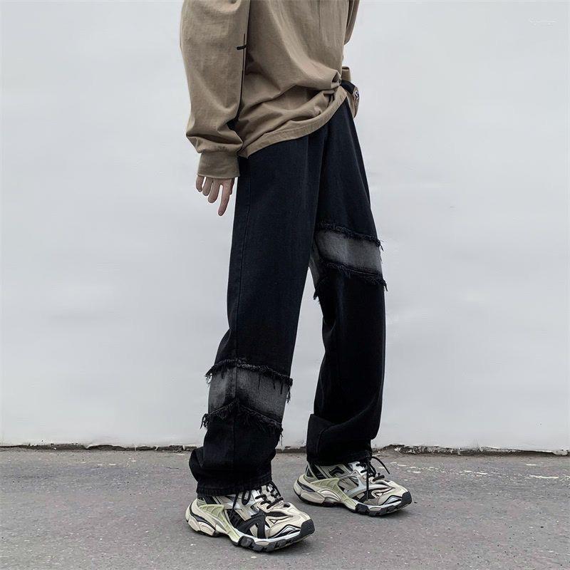 Men' Jeans Color Contrast Stitching Men High Street Vintage Wash Frayed Mid Rise Y2K Casual Loose Straight Trousers
Men' Jeans Color Contrast Stitching Men High Street Vintage Wash Frayed Mid Rise Y2K Casual Loose Straight Trousers