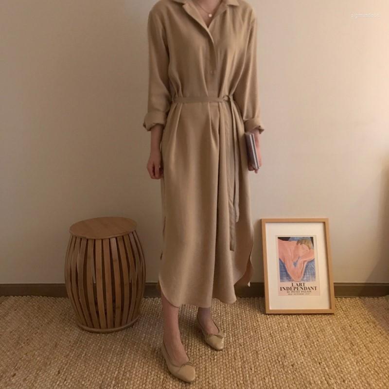 Casual Dresses 2023 Women Autumn Vintage Loose Long Shirt Dress Sashes Turn-down Collar Split Hem Midi Full Sleeves, Black
Casual Dresses 2023 Women Autumn Vintage Loose Long Shirt Dress Sashes Turn-down Collar Split Hem Midi Full Sleeves, Black